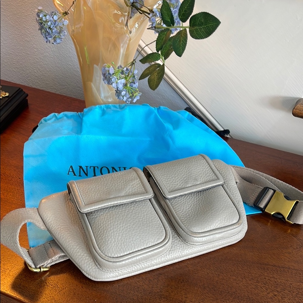 Antonio Melani Taupe Leather Bag